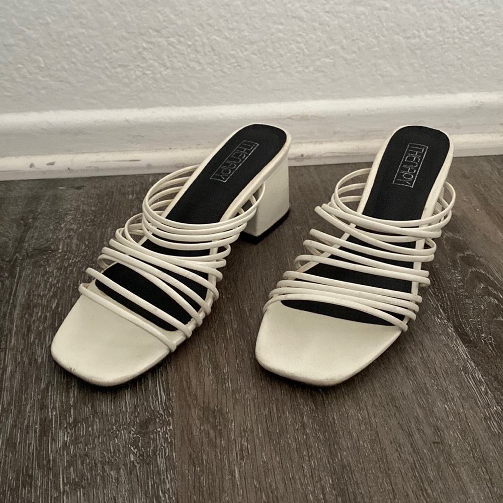Therapy White Strappy Heels